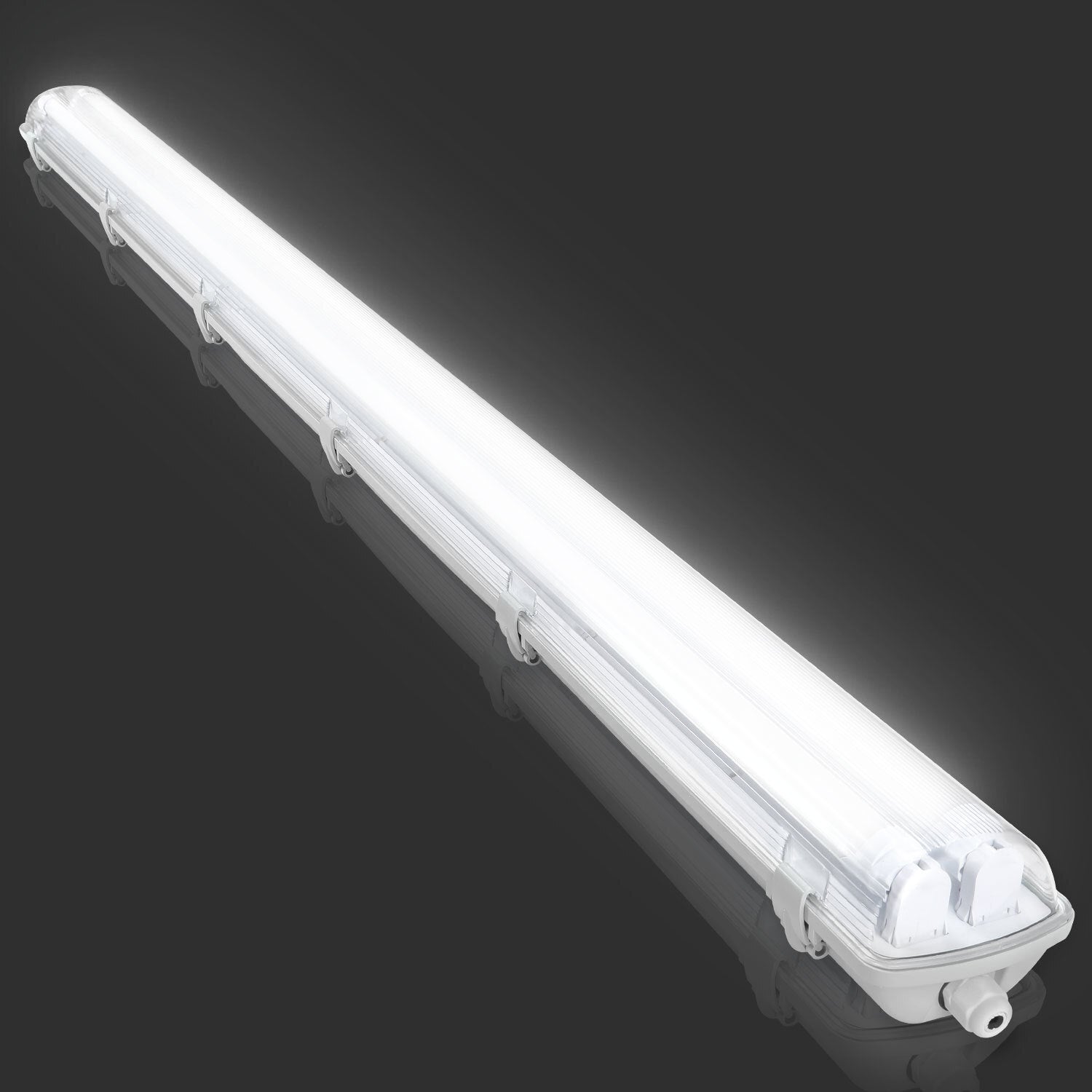 SWANEW LED Feuchtraumleuchte 18W/24W, 120cm/150cm Wannenleuchte, Kaltweiß/Neutralweiß, Doppelt T8 LED Werkstattlampe, Röhrenlampe IP65 Wasserfest