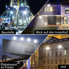 SWANEW LED Strahler Außen, LED Fluter 10W-100W, LED Scheinwerfer Kaltweiß/Warmweiß, Aussenstrahler IP66 Wasserdicht (Kein Stecker)