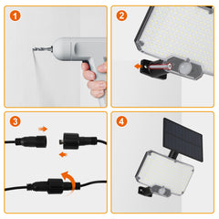 SWANEW LED Solar Wandleuchte, Wandfluter mit Bewegungsmelder, Gartenbeleuchtung Solarlampen