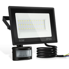 SWANEW 10-100W LED Strahler mit Bewegungsmelder, LED Fluter Kaltweiß Wandstrahler Außen IP66, Scheinwerfer, Gartenlampe, Baustrahler (kein Stecker)
