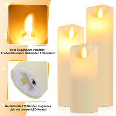SWANEW Led Kerzen, Flackernde Kerzen Set, Mit Timerfunktion, Kerze Dekokerzen
