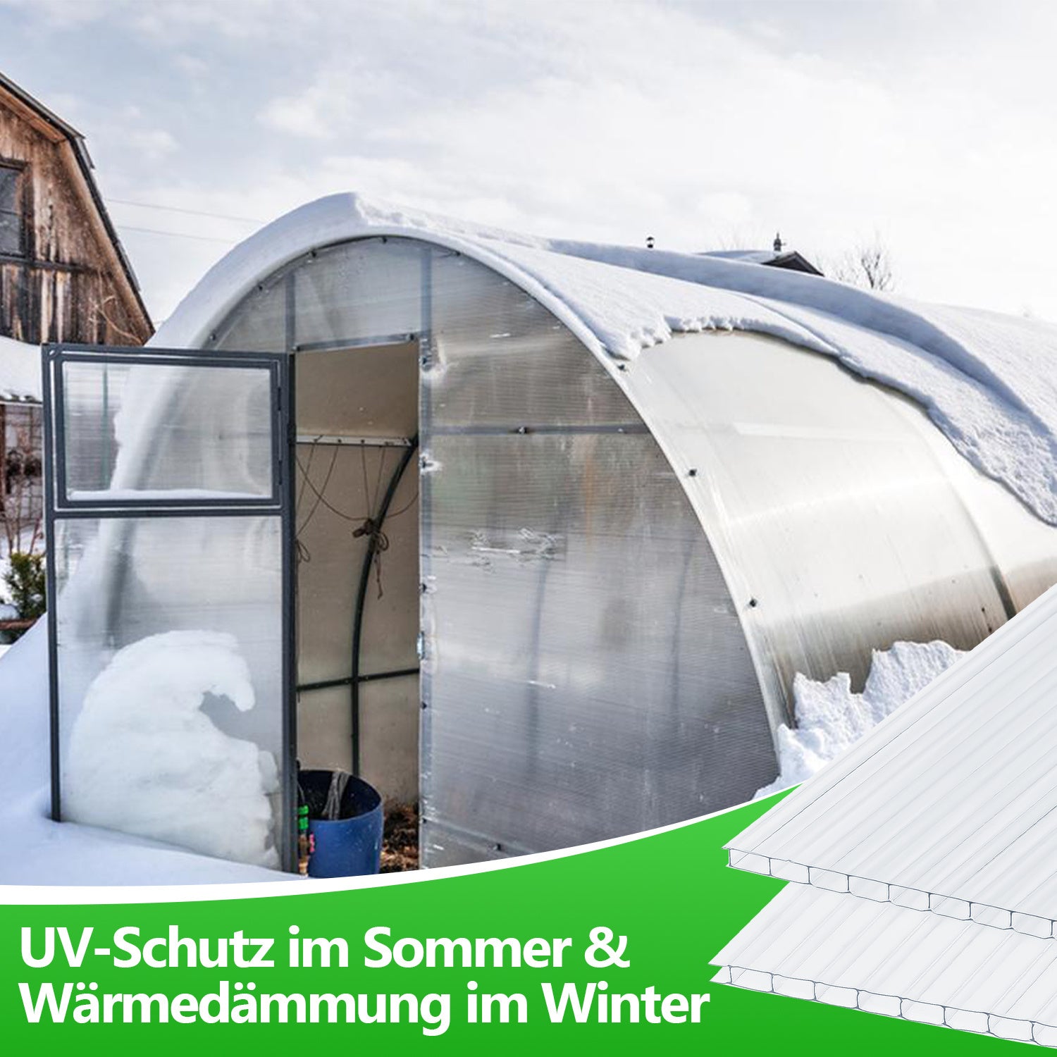 SWANEW 5/10/15x Polycarbonat Hohlkammerstegplatten 8mm, UV-beständigen Doppelstegplatte für Gewächshaus (60.5 x 121cm) | 1.2kg/m²