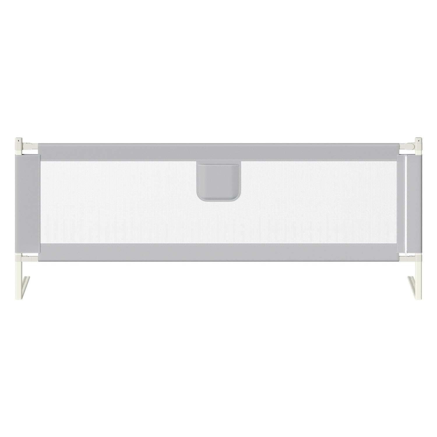 SWANEW Rausfallschutz, Bettschutzgitter höhenverstellbar 64-96 cm, Babybettgitter mit Doppelknopfschalter, Kinderbettgitter für Kleinkinder