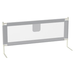 SWANEW Rausfallschutz, Bettschutzgitter höhenverstellbar 64-96 cm, Babybettgitter mit Doppelknopfschalter, Kinderbettgitter für Kleinkinder