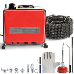 SWANEW Rohrreinigungsmaschine 500W, Elektrische Abflussreiniger mit 6 Köpfen, Rohrreinigungsgerät, Elektrische Köpfe Für 20–120 mm Rohre