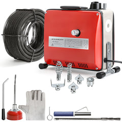 SWANEW Rohrreinigungsmaschine 500W, Elektrische Abflussreiniger mit 6 Köpfen, Rohrreinigungsgerät, Elektrische Köpfe Für 20–120 mm Rohre