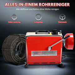 SWANEW Rohrreinigungsmaschine 500W, Elektrische Abflussreiniger mit 6 Köpfen, Rohrreinigungsgerät, Elektrische Köpfe Für 20–120 mm Rohre