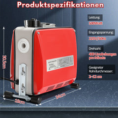 SWANEW Rohrreinigungsmaschine 500W, Elektrische Abflussreiniger mit 6 Köpfen, Rohrreinigungsgerät, Elektrische Köpfe Für 20–120 mm Rohre