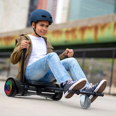 SWANEW Hoverboard Sitz, Kart Hoverboard mit Sitz verstellbarer für 6.5-10 Zoll, Sitzscooter Kartsitz, für Erwachsene und Kinder