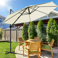 SWANEW Sonnenschirm Ø 300 cm, Ampelschirm Rund, Marktschirm Groß 360° Rotation, für Gärten, Terrassen