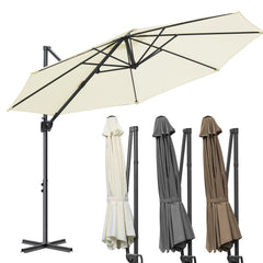 SWANEW Sonnenschirm Ø 300 cm, Ampelschirm Rund, Marktschirm Groß 360° Rotation, für Gärten, Terrassen