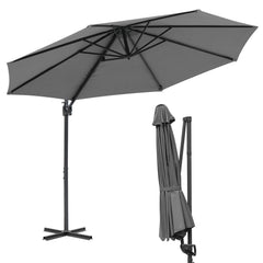 SWANEW Sonnenschirm Ø 300 cm, Ampelschirm Rund, Marktschirm Groß 360° Rotation, für Gärten, Terrassen