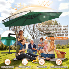 SWANEW Sonnenschirme 350/300cm, Alu Ampelschirm, Gartenschirm Sonnenschutz UV-Schutz