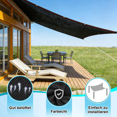 SWANEW Sonnensegel Sonnenschutz, Sonnendach HDPE Windschutz, Schattennetz mit Ösen