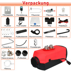 SWANEW Standheizung Diesel 8KW Luft Dieselheizung 12V/24V DC, Standhezung Diesel Lufterhitzer mit Fernbedienung & LCD-Bildschirm