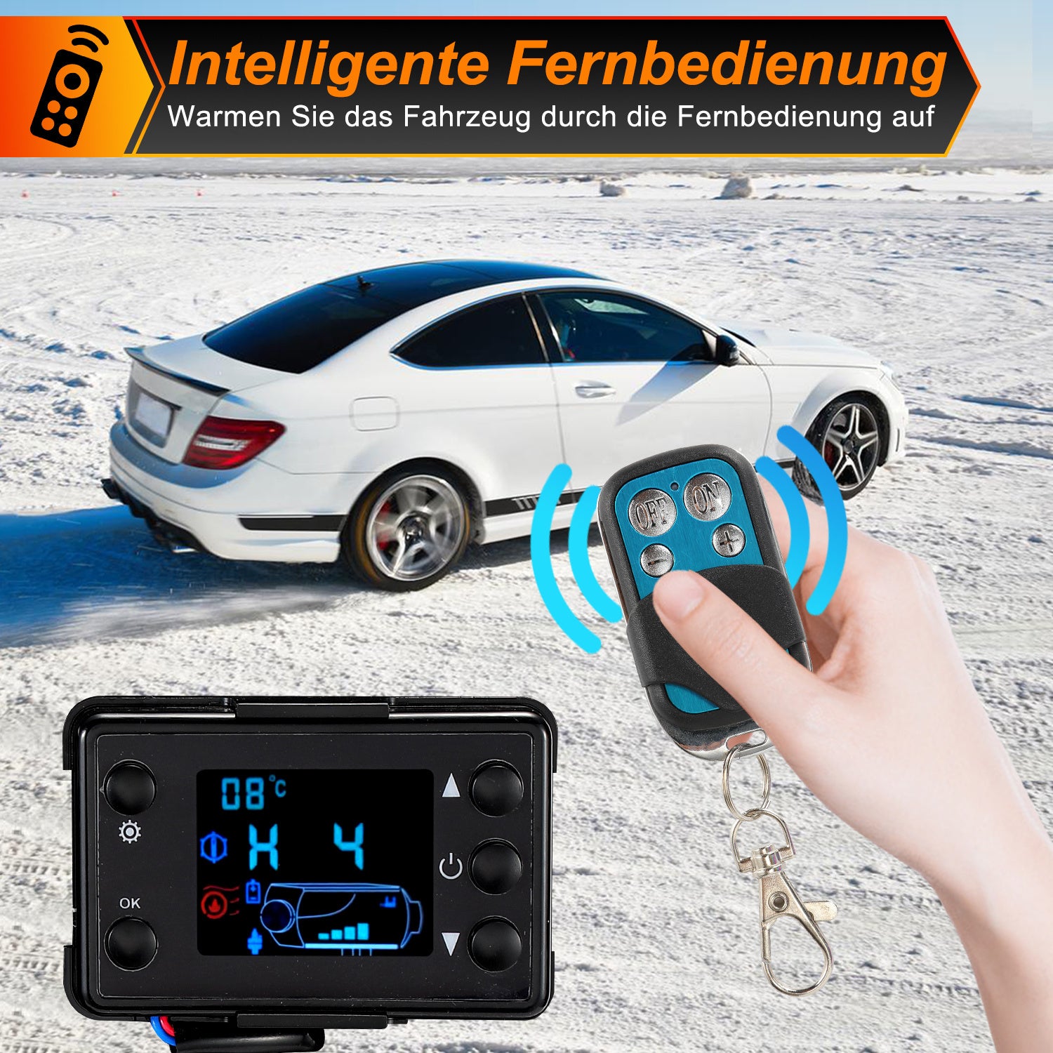 SWANEW Standheizung Diesel 8kw 12V, Luft Dieselheizung, Diesel Lufterhitzer, mit mit LCD Monitor/Fernbedienung