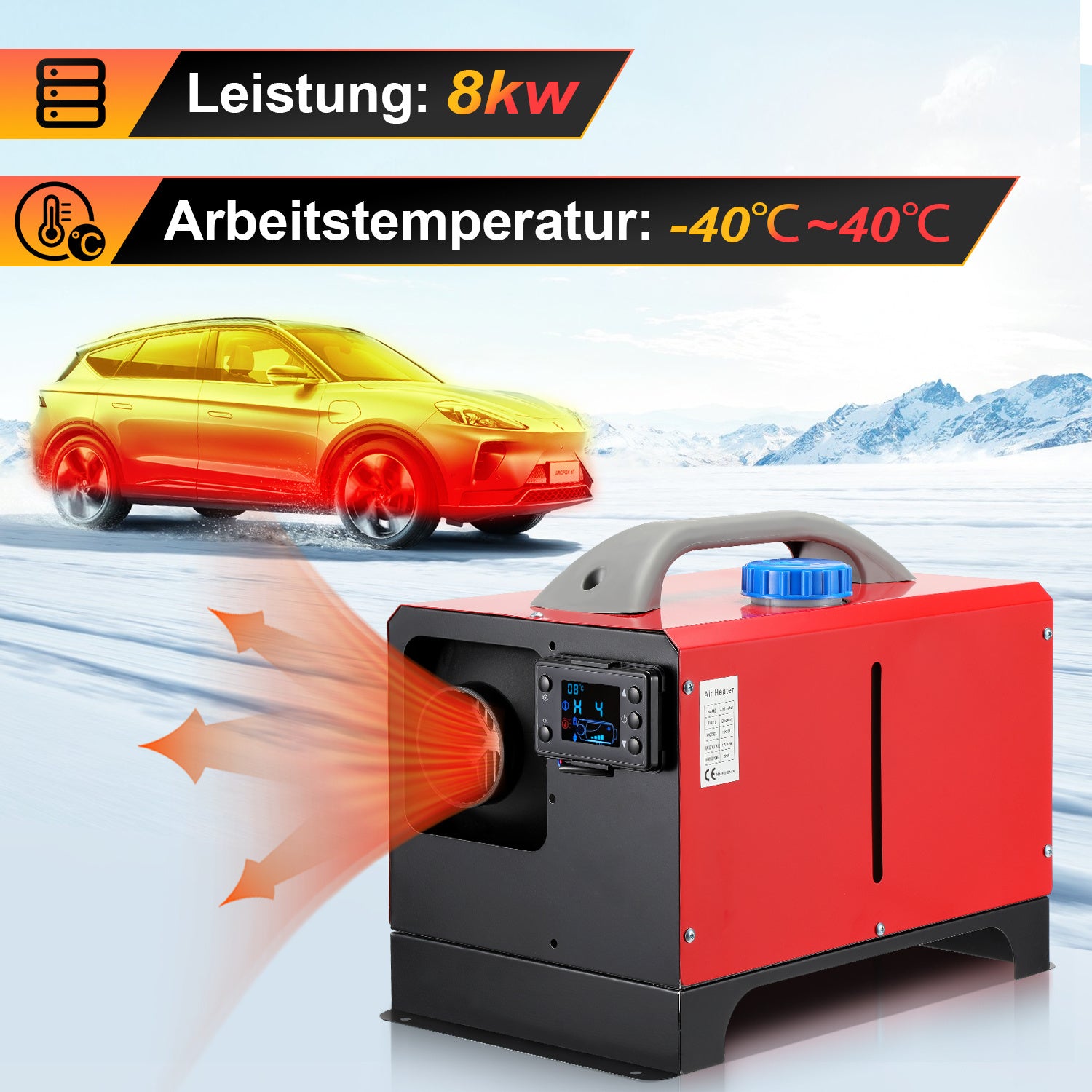 SWANEW Standheizung Diesel 8kw 12V, Luft Dieselheizung, Diesel Lufterhitzer, mit mit LCD Monitor/Fernbedienung
