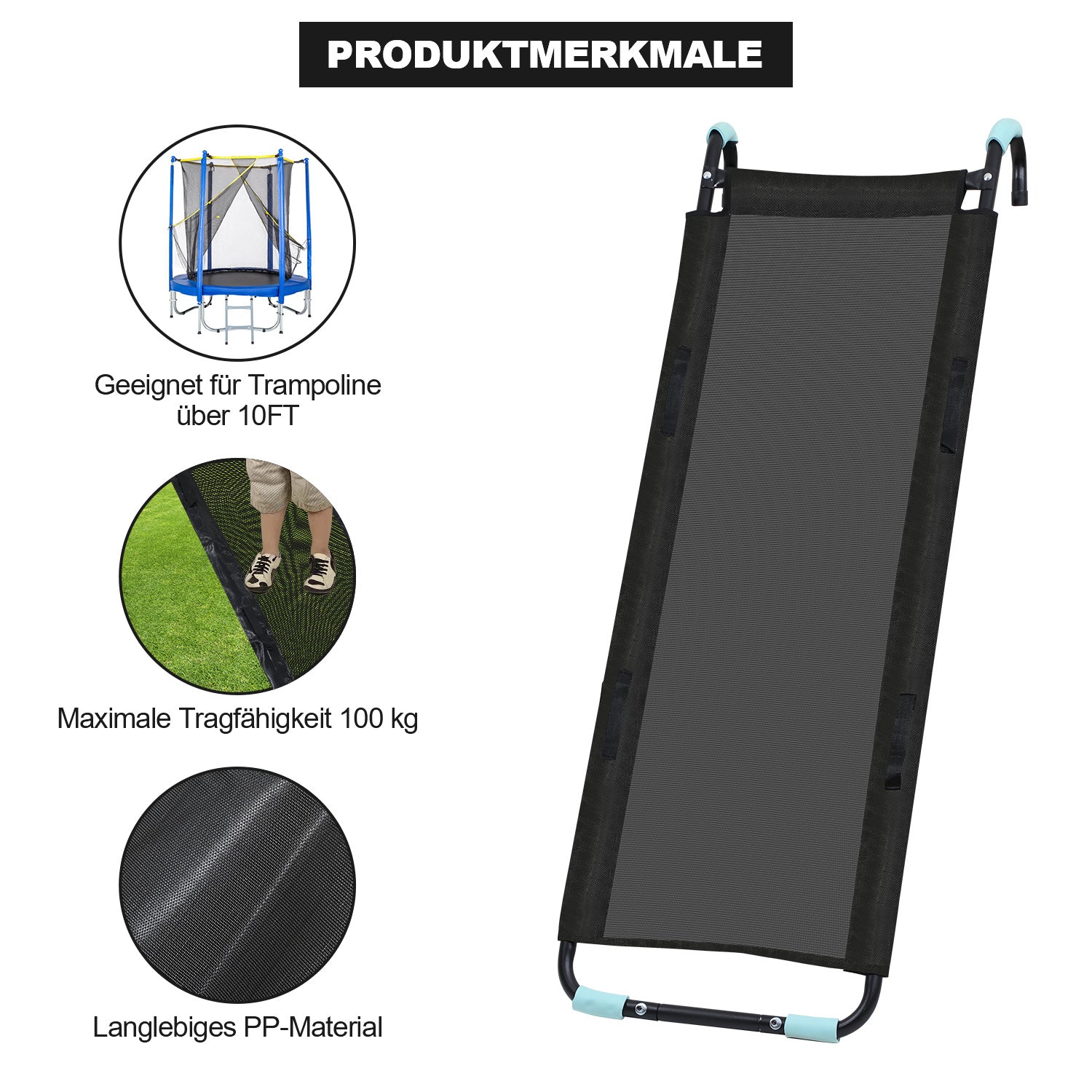 SWANEW 150 cm Trampolinenleiter, Tragkraft von 100 kg, universelles Trampolinen-Zubehör, für Garten-Trampolins