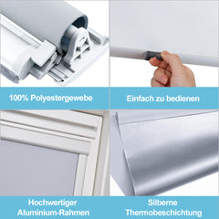 SWANEW Verdunkelungsrollo für Dachfenster Rollo, Verdunklungsrollo mit Bohren, Dachfensterrollo für Dachfenster F06/M06/M08/S06/S08/206