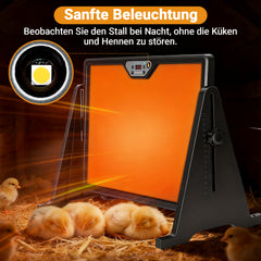 SWANEW Wärmeplatte Küken 300W, Doppelseitige Hühnerstall Heizung 30-75°C, Höhenverstellbar
