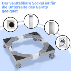 SWANEW Waschmaschinen Untergestell 41-65cm, 4 Füße Untergestell für Waschmaschine,Verstellbare Beweglich Waschmaschine Sockel
