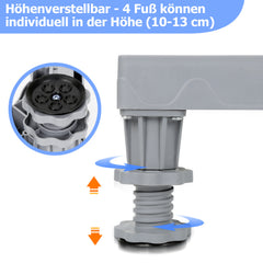 SWANEW Waschmaschinen Untergestell 41-65cm, 4 Füße Untergestell für Waschmaschine,Verstellbare Beweglich Waschmaschine Sockel