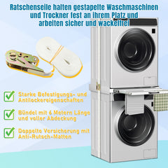 SWANEW Zwischenbaurahmen mit Ausziehplatte, Universell Verbindungsrahmen für Waschmaschine und Trockner, Stapelset mit Handtuchhalter