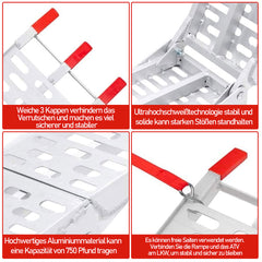 SWANEW Auffahrrampe 400kg Verladeschiene Verzinkter Stahl Antirutsch Verladerampe fĂźr Motorrad Rasentraktor Auto