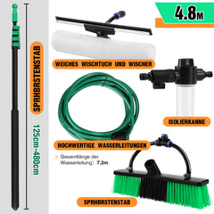 SWANEW Teleskop Waschbürste Teleskopstange 3.6/4.8m Wasserbesen ALU