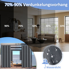 SWANEW Outdoor Vorhang, Garden Outdoorvorhänge, Sichtschutz & Sonnenschutz Outdoor Gardinen, mit Ösen