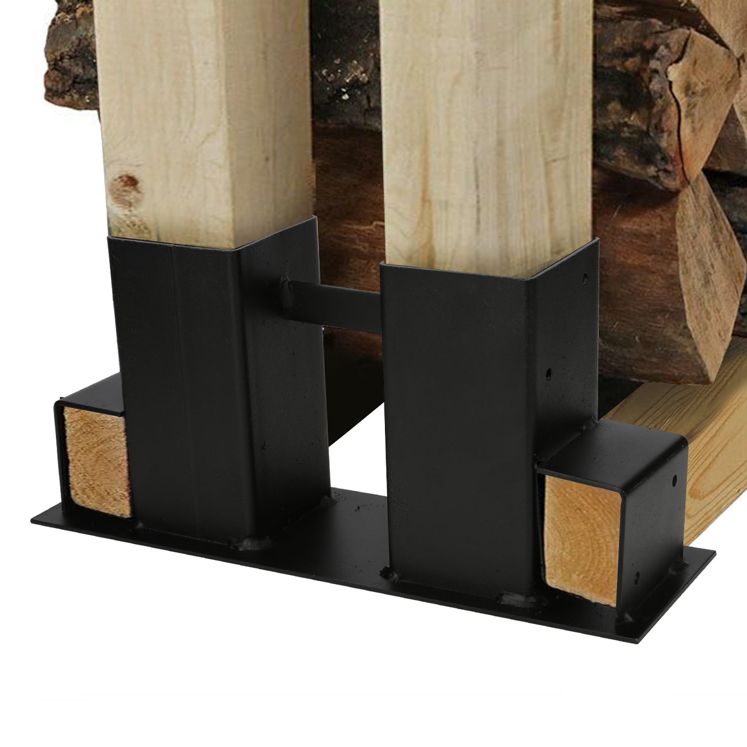 SWANEW Holzstapelhilfe, stabile Holz Stapelhilfe, Brennholz Stapelhilfe, Holzstapelhalter, Kaminholz, Gestell Holz