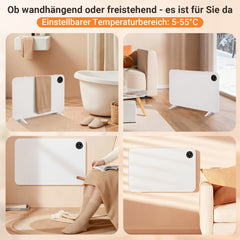 SWANEW Infrarotheizung, 450W Elektroheizung, Standgerät, Wandmontage