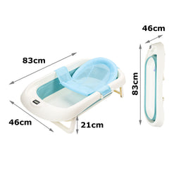 SWANEW Faltbare Baby Badewanne Babywanne mit Thermometer, Badekissen, Haarwaschbecher, babybadewanne, Babybadewanne mit gestell ab 0-3 Jahre