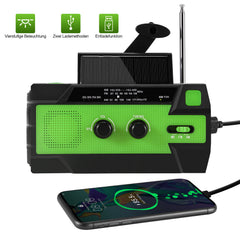 SWANEW Kurbelradio, Solar Radio, Tragbare Notfallradio 4000mAh Wiederaufladbare Powerbank Batteriebetrieben mit LED Taschenlampe & Leselicht, SOS-Alarm fĂŒr Outdoor Camping