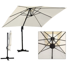 SWANEW Sonnenschirm 300 x 300 cm mit Gartenschirm mit StÀnder Ampelschirm, Sonnenschutz UV50+, 360° Drehbar und Kippbar