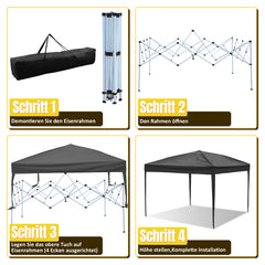 Faltpavillon 3×3 m mit Zentralverriegelung