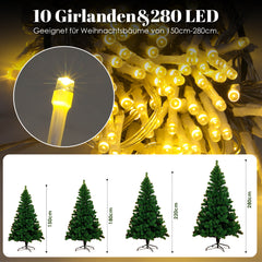 SWANEW LED lichterkette Weihnachtsbaum, Weihnachtsbaumkette, Weihnachtsbeleuchtung, mit Ring, Weihnachten Deko