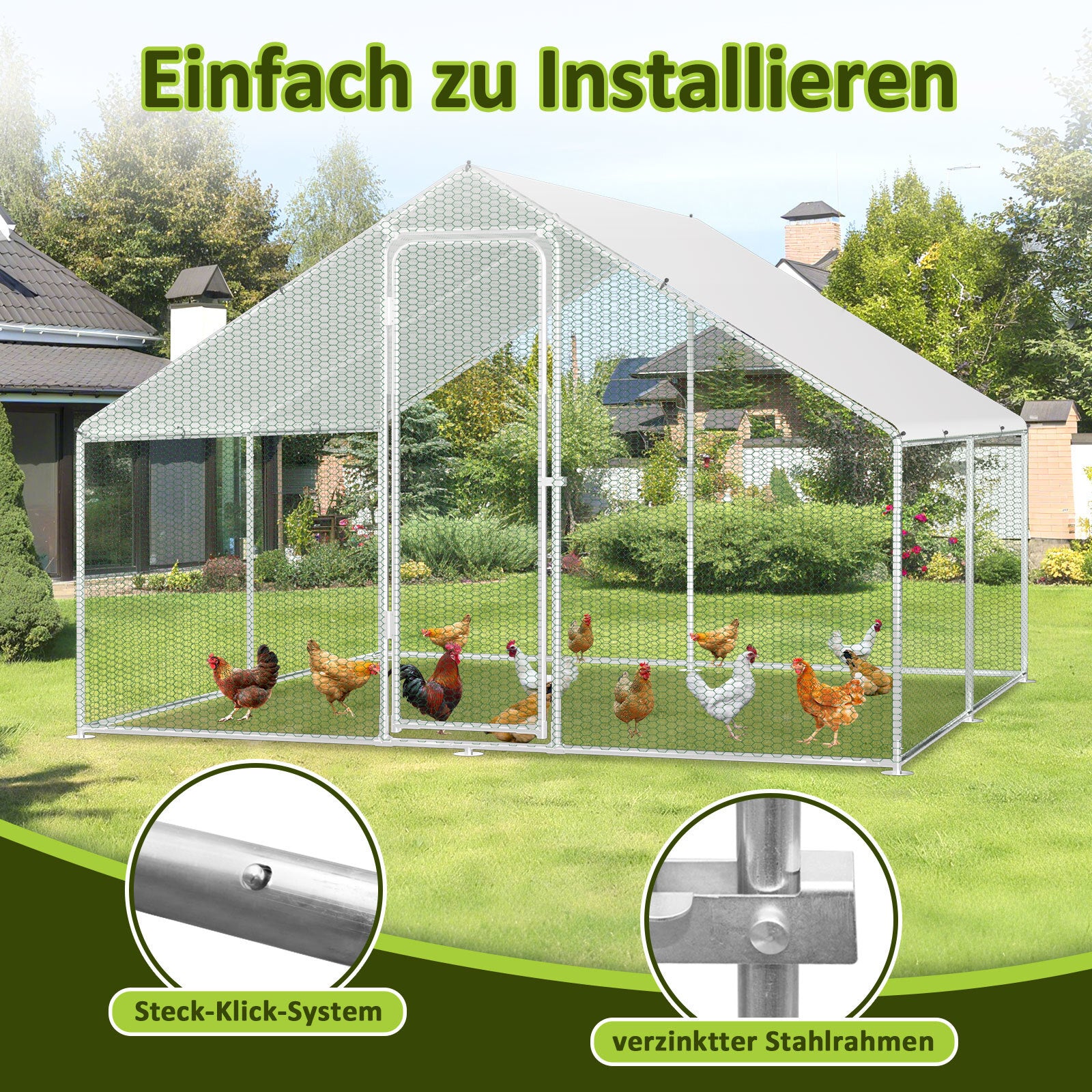 Hühnerstall Freilaufgehege 3x3x2m