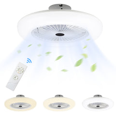 SWANEW Deckenventilator mit Beleuchtung, Deckenleuchte mit Ventilator, 80W, Ă55cm, 3 Windgeschwindigkeiten