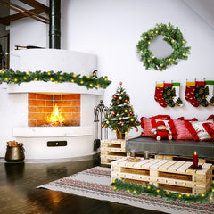 SWANEW Weihnachtsgirlande 5m 100 LEDs, Weihnachten Dekoration, Weihnachten GrĂŒne Girlande mit Lichterkette Tannengirlande