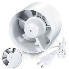 SWANEW Badlüfter Fan Rohrventilator 100mm mit Rückstauklappe Badezimmerlüfter Bad Rauchabzug Ventilator 130m³/h Rohrlüfter