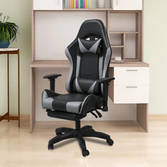 SWANEW Bürostuhl Gaming Stuhl, Ergonomischer Computerstuhl, Gaming Chair mit Fußstütze, Lendenkissen und Kopfkissen, 150 kg Belastbarkeit