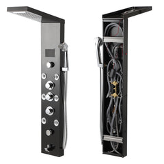 SWANEW 6-in-1 LED Duschpaneel mit Armatur, Edelstahl 304 DuschsÀule mit 5 Duschfunktionen, Wandmontage