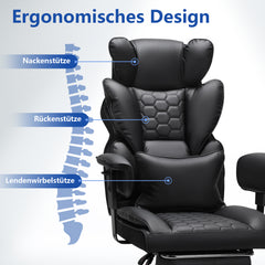 SWANEW Bürostuhl Chefsessel, Gaming Stuhl, Ergonomischer Schreibtischstuhl mit Lendenkissen