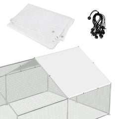 SWANEW Hühnerstall Freilaufgehege 3x3x2m, Hühnerhaus mit Schloss, Geflügelstall, Verzinkter Stahl