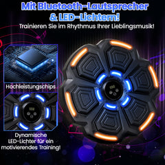 SWANEW Boxmaschine Elektronische Bluetooth Wandmontage mit Handschuhen LED Musik Boxing