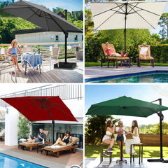 SWANEW Sonnenschirm 300 x 300 cm mit Gartenschirm mit StÀnder Ampelschirm, Sonnenschutz UV50+, 360° Drehbar und Kippbar