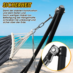SWANEW Hängematte mit Gestell, Hängematten, Hängesessel, Mit Tragetasche Metallgestell bis 150 kg