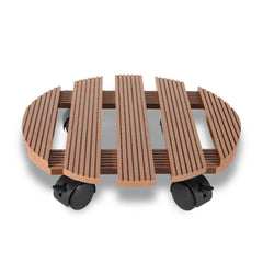 SWANEW WPC Pflanzenroller, Blumenroller mit Rollen, Kübelroller für Pflanzen, Blumentopf, Eckig 30 x 30 cm|Rund Ø 30 x 7,5 cm