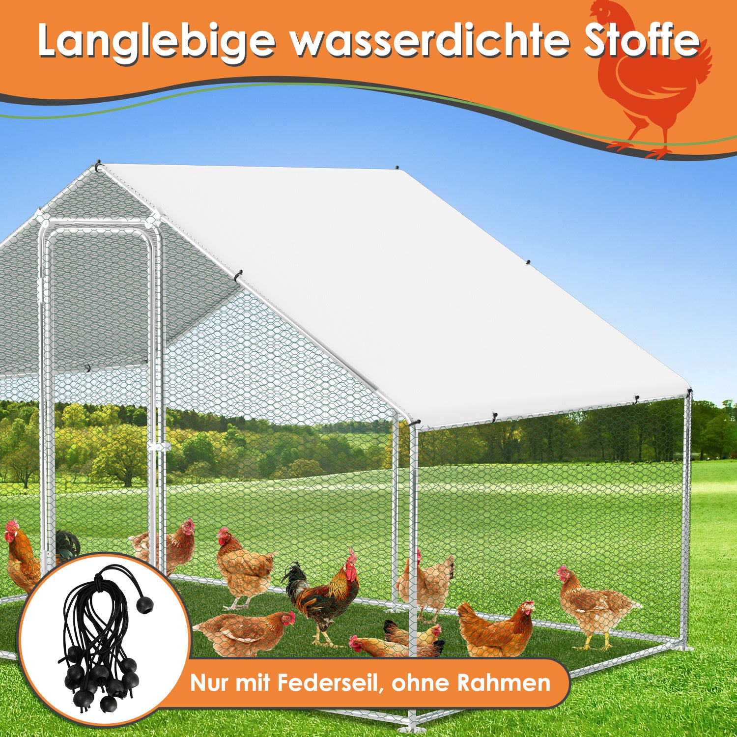 Hühnerstall Freilaufgehege, 3x4x2m Hühnerhaus